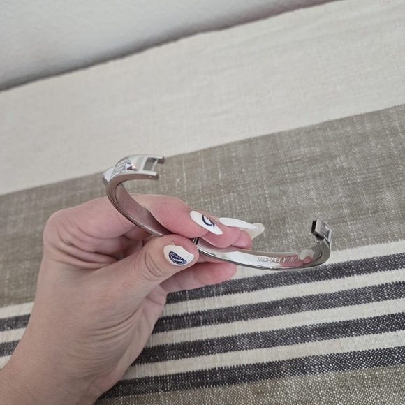 Michael Kors Pavé Studded Silver-Tone Bangle Bracelet - Picture 8 of 8